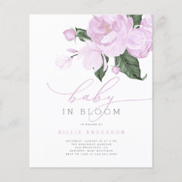 Budget Lila Baby in Bloom Shower Invitation