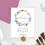 Budget Lila Flowers Bridal Shower Uitnodiging<br><div class="desc">*** Voer in de zoekopdracht voor winkels H018 in om alle overeenkomende objecten *** te vinden of bezoek ons Collectie Lila drijvende beugels. *** Dit ontwerp van hoge kwaliteit is eenvoudig aan te passen aan uw trouwkleuren, -stijlen en -thema. Voor verdere aanpassing, te klikken gelieve de "Edit gebruikend het Hulpmiddel...</div>