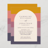 Budget Lila kleurenblok Stijlvol huwelijk uitnodig (Voorkant / Achterkant)