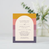 Budget Lila kleurenblok Stijlvol huwelijk uitnodig (Staand voorkant)