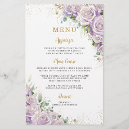 Budget Lila Paarse Roos Bloemen Menu Blad