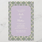Budget Lila Sage Elegant Geometric Wedding Invite (Voorkant)