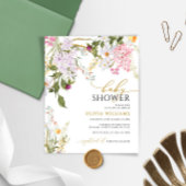 Budget Lila Wildflower Baby shower Uitnodiging