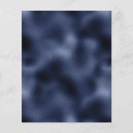 Budget Lila Zilveren Bloemen Navy Save the Date (Achterkant)