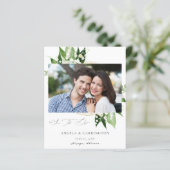 Budget Lily the Valley Floral Foto Save the Date (Staand voorkant)