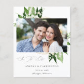 Budget Lily the Valley Floral Foto Save the Date (Voorkant)