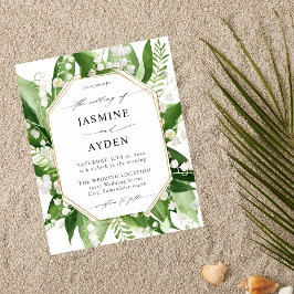 Budget Lily van de Valley White Floral Wedding Flyer