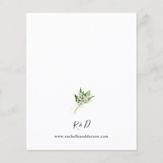 Budget Lily van de Valley White Floral Wedding Flyer (Achterkant)
