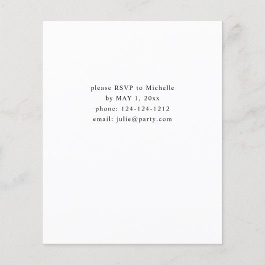 Budget Lily van het Baby shower Valley Floral (Achterkant)