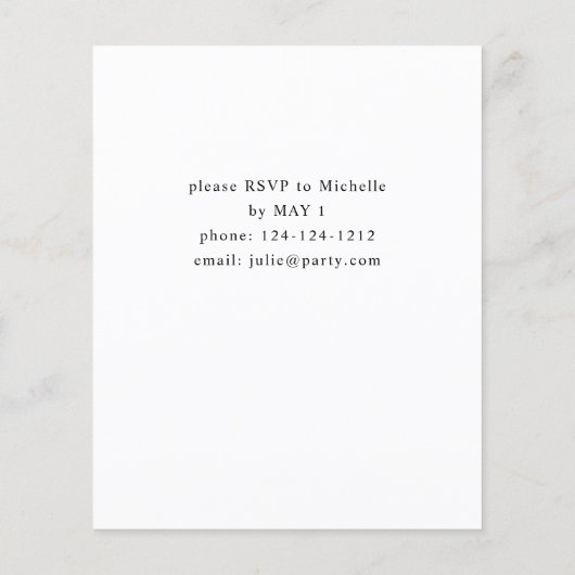 Budget Lily van het Baby shower Valley Floral Flyer (Achterkant)