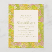 Budget Lime Green Floral Baby shower Uitnodiging (Voorkant)