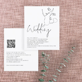 BUDGET Line Art: Black White QR Code Wedding
