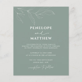 BUDGET Line Art Foliage Sage Weddenschap Flyer