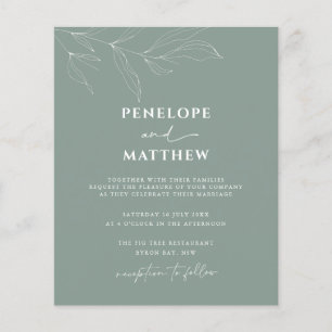 BUDGET Line Art Foliage Sage Weddenschap Flyer