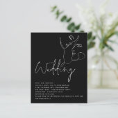 BUDGET Line Art: White Black QR Wedding (Staand voorkant)