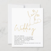 BUDGET line kunst krijgt gouden Glitter QR bruilof (Voorkant)