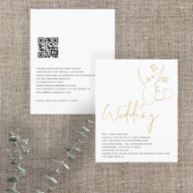 BUDGET line kunst krijgt gouden Glitter QR bruilof