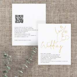 BUDGET line kunst krijgt gouden Glitter QR bruilof