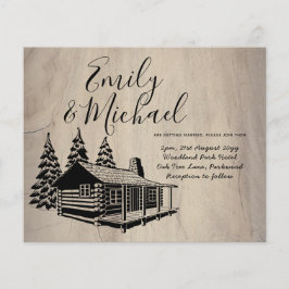 Budget Lininart Cabin in Bossen Wedding Invite