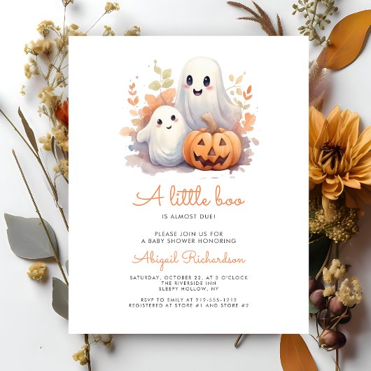 Budget Little Boo Ghosts Pumpkin Herfst Baby showe