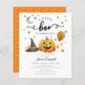 Budget Little Boo Halloween Pumpkin Baby shower (Voorkant / Achterkant)