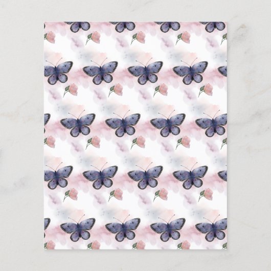 Budget Little Butterfly Baby shower Invite (Achterkant)