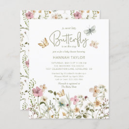 Budget Little Butterfly Girl Baby shower Invite