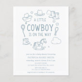 Budget Little Cowboy Boy Baby Shower Invitation (Voorkant)