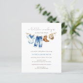 Budget Little Cowboy Boy Baby shower Uitnodiging (Staand voorkant)