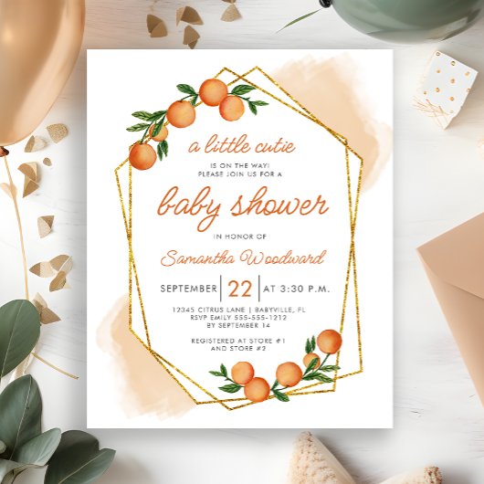 Budget Little Cutie Citrus Baby shower Invitation
