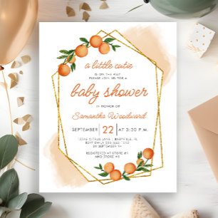 Budget Little Cutie Citrus Baby Shower Uitnodiging
