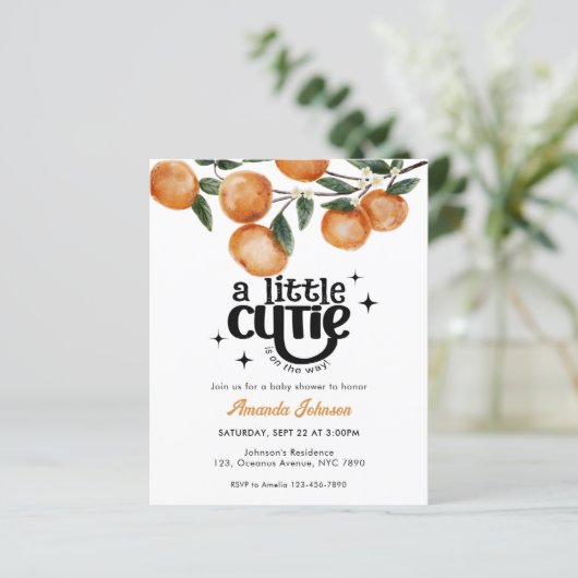 Budget Little Cutie Citrus Sinaasappel Baby shower (Staand voorkant)