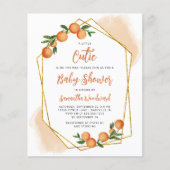 Budget Little Cutie Oranje Baby shower Invitation (Voorkant)