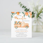 Budget Little Cutie Oranje Baby shower Invitation (Staand voorkant)