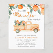 Budget Little Cutie Oranje Baby shower Invitation (Voorkant)