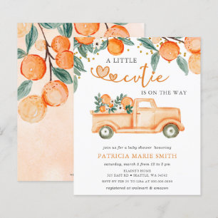 Budget Little Cutie Oranje Baby shower Invitation