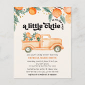 Budget Little Cutie Oranje Baby shower Invitation (Voorkant)