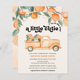 Budget Little Cutie Oranje Baby shower Invitation