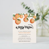 Budget Little Cutie Oranje Baby shower Invitation (Staand voorkant)