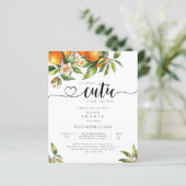 Budget Little Cutie Oranje Baby shower Invitation (Staand voorkant)