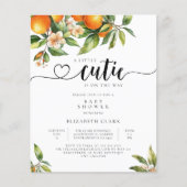 Budget Little Cutie Oranje Baby shower Invitation (Voorkant)
