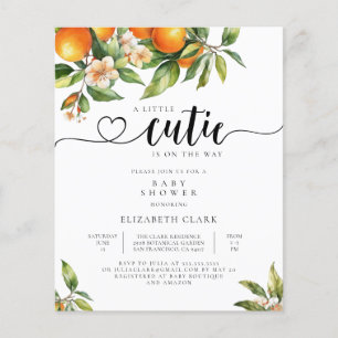 Budget Little Cutie Oranje Baby shower Invitation