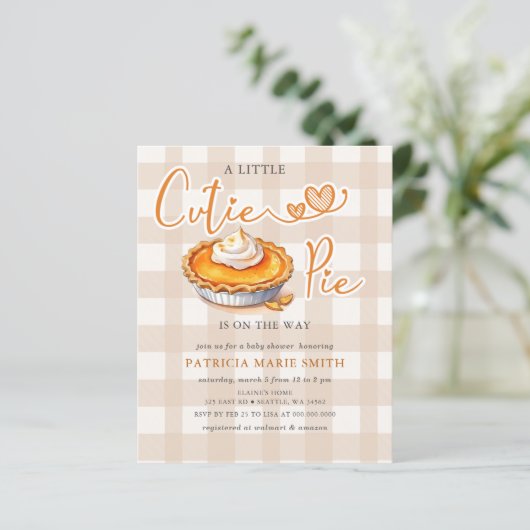 Budget Little Cutie Pie Pumpkin Pie Baby shower (Staand voorkant)