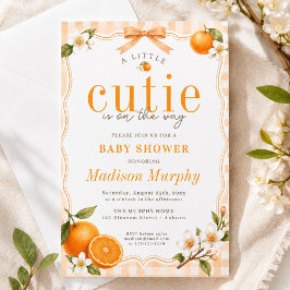 BUDGET Little Cutie Sinaasappel Baby Shower Uitnod Flyer