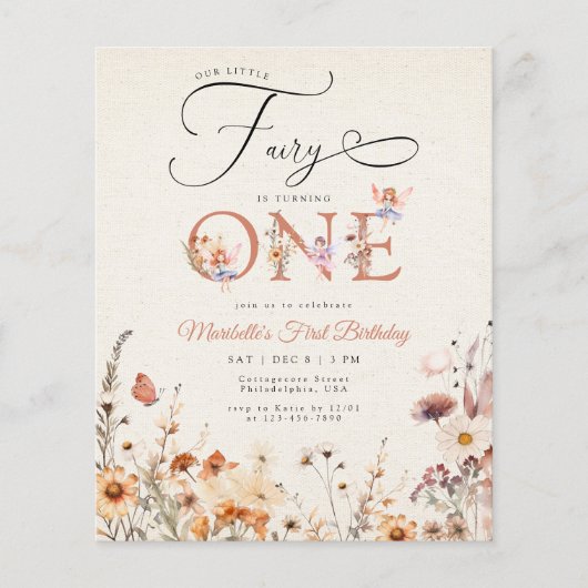 Budget Little Fairy Bloementuin Eerste Verjaardag (Voorkant)