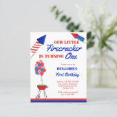 Budget Little Firecracker 1st Birthday 4th of Juli (Staand voorkant)