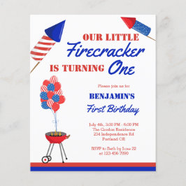 Budget Little Firecracker 1st Birthday 4th of Juli