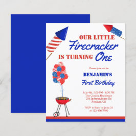 Budget Little Firecracker 1st Birthday 4th of Juli