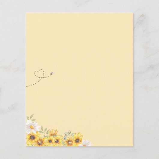 Budget Little Honey Bee Baby shower Invitation (Achterkant)