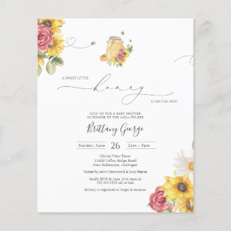 Budget Little Honey Bee Baby shower Invitation